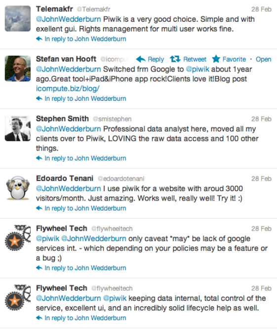 Matomo Analytics Recommendations via twitter!