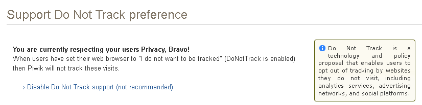 Do not track privacy