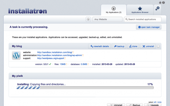 Installatron Matomo 2