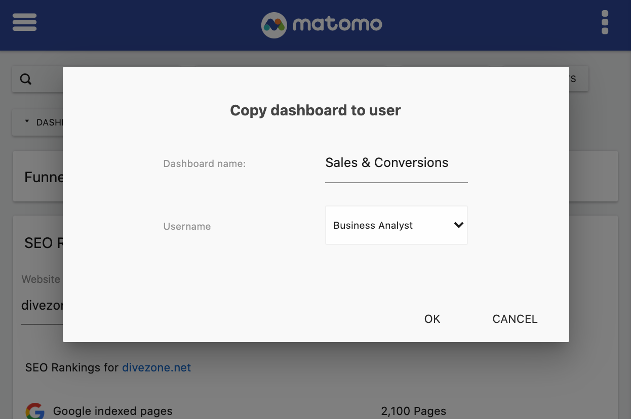 Share Custom Dashboards Dashboard Sharing Popup
