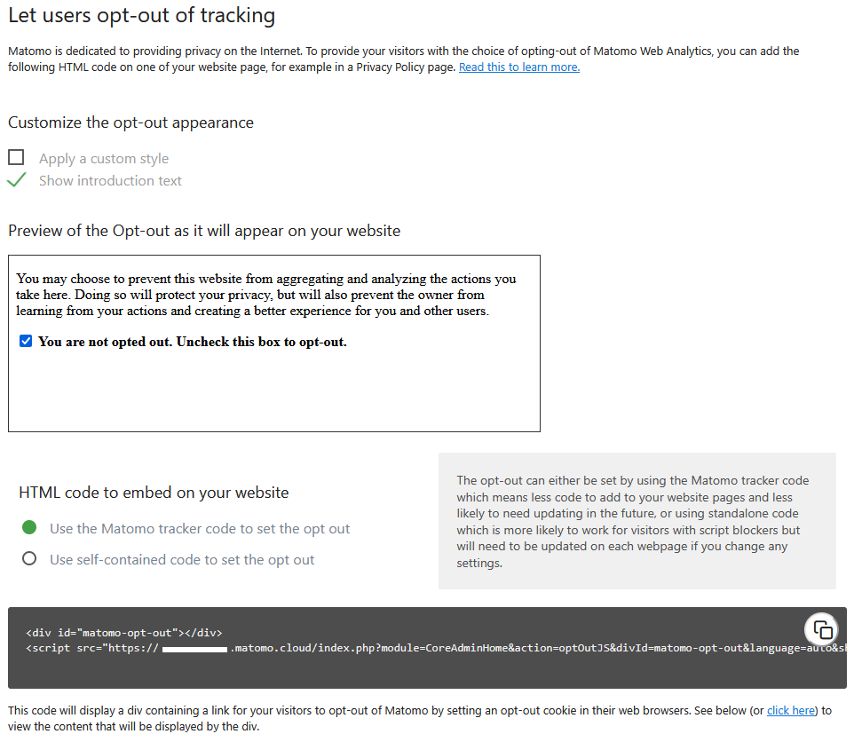 matomo users opt-out