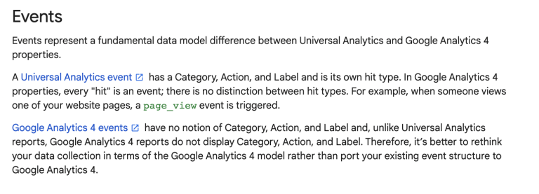 GA4 vs Universal Analytics event parameters