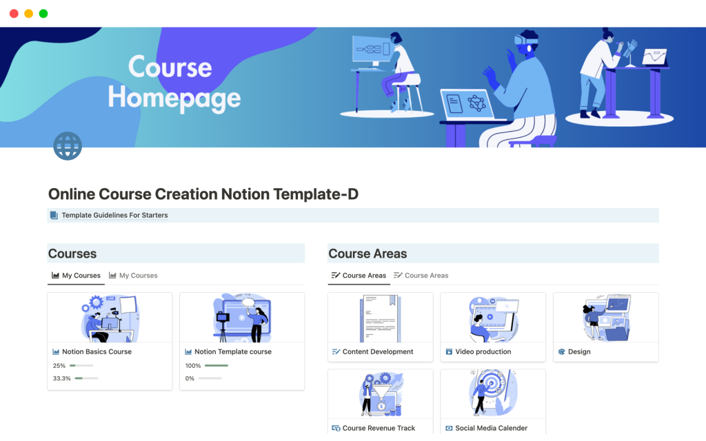 Notion course creation template