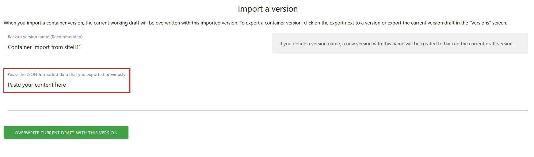 tag manager import
