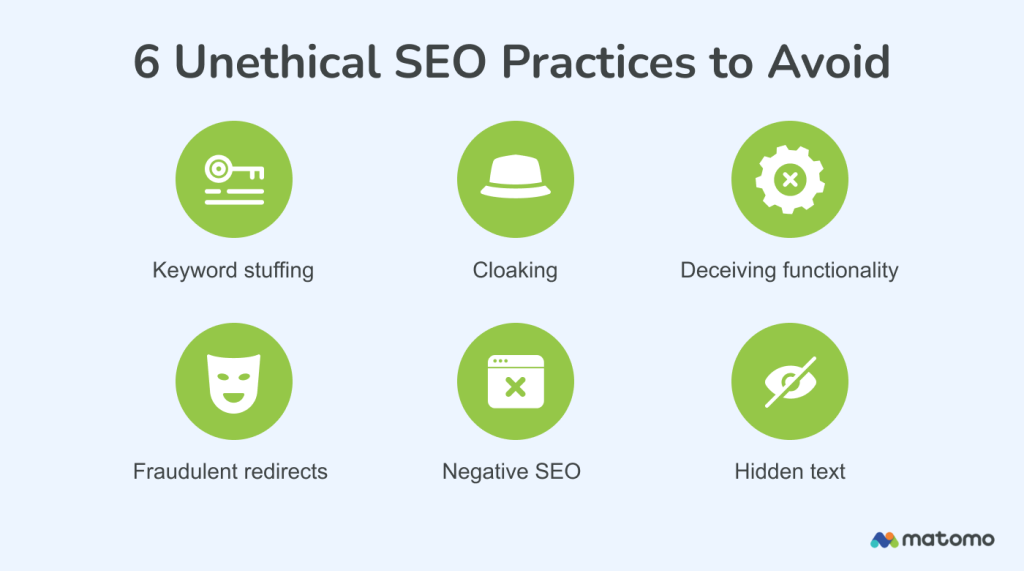6 unethical SEO practices to avoid.